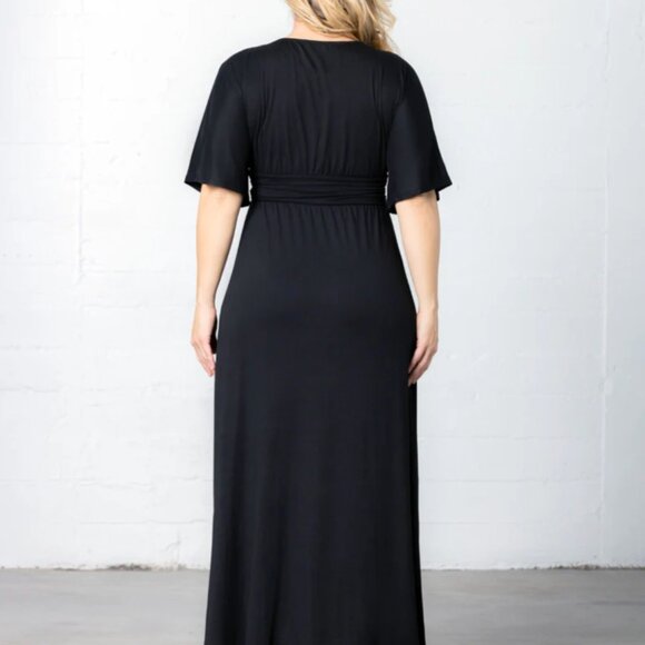 Kiyonna Vienna Maxi Dress | Black Noir | Size 0X | NWT | Elegant Stretch Knit - Picture 3 of 9